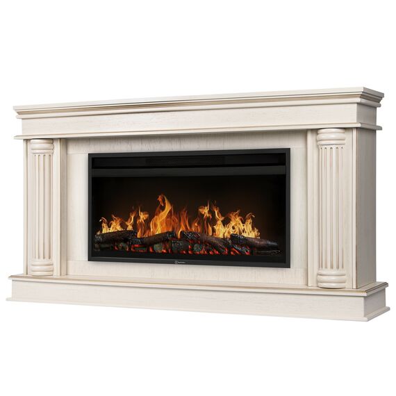 Фото Каминокомплект: Очаг Electrolux EFP/P-3620LS, портал Olympia 42/40/36, сл. кость с зол. патиной  — купить в Москве