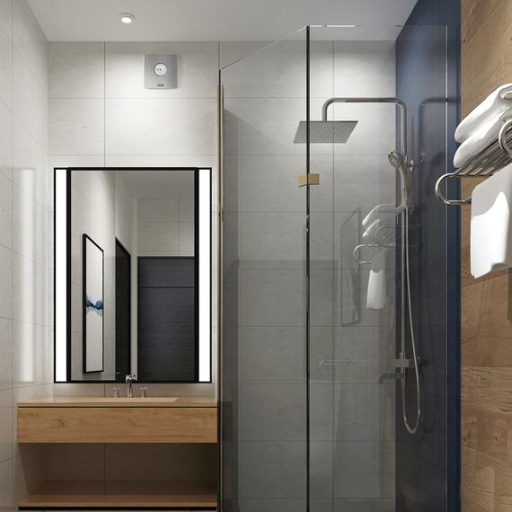 Фото Вентилятор вытяжной Ballu BAFS - 150, D150 мм, 37 дБ, 210 м3/ч, обратный клапан, цвет серый , изображение 9 — купить в Москве