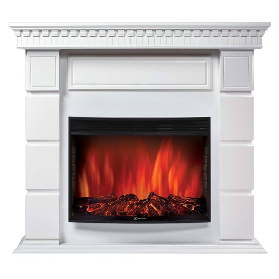 Фото Каминокомплект: Очаг Electrolux Sphere Plus EFP/P-2720RLS с порталом Elegante 25 белый , изображение 3 — купить в Москве