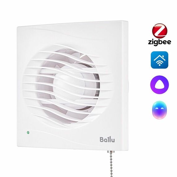 Фото Вентилятор вытяжной Ballu BAF-AR 120 VP с обратным клапаном и тяговым выключателем , изображение 2 — купить в Москве