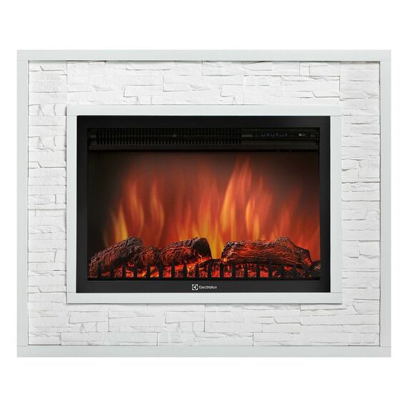 Фото Каминокомплект: ОчагElectrolux EFP/P-3020LS с порталом Loft 30 камень белый, белая эмаль , изображение 3 — купить в Москве