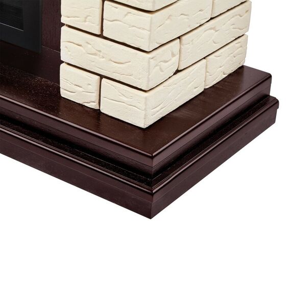 Фото Каминокомплект: Очаг Electrolux EFP/P-2720RLS, портал Bricks 25 камень бежевый, шпон темный дуб , изображение 3 — купить в Москве