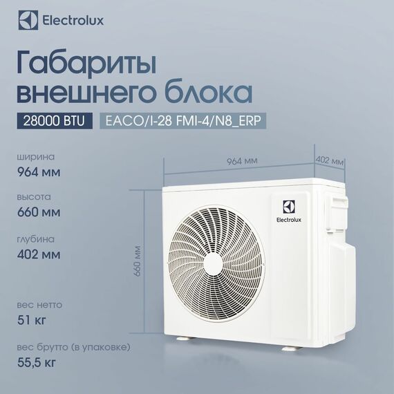 Фото Мульти сплит-система Electrolux EACS/I-12+07+07+07 НMB FMI-28-4/N8_ERP комплект , изображение 7 — купить в Москве