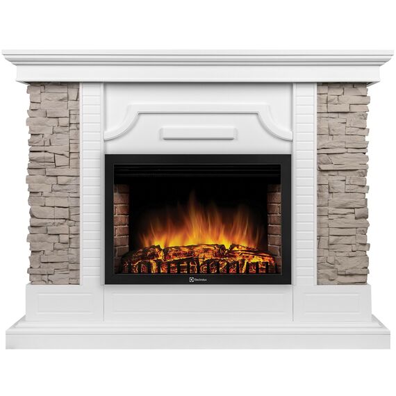 Фото Каминокомплект: Очаг Electrolux EFP/P-2520LS N, портал Florida 25 белый, серый , изображение 2 — купить в Москве