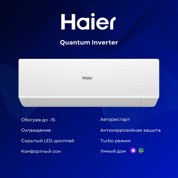 Сплит-система Haier Quantum Inverter AS25HQJ1HRA-W / 1U25HQJ1FRA , изображение 3