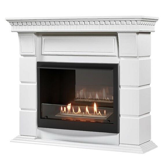 Фото Каминокомплект: Биокамин Firelight BFP/P-2520, портал Elegante 25 белый  — купить в Москве