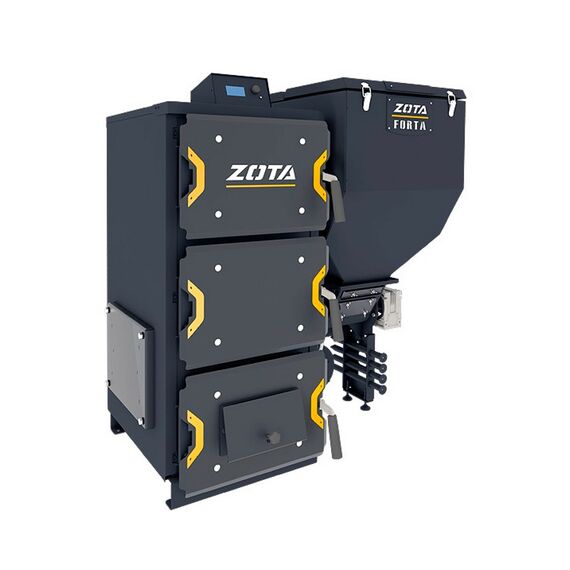 Фото Котел угольный ZOTA Forta 25 кВт (DM) с автоматической подачей топлива (котёл + бункер c мех. под.) , изображение 2 — купить в Москве