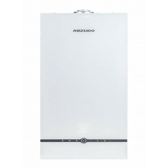 Фото Котел газовый MIZUDO MAESTRO GEM M24Т настенный, 2 конт, OPT, стеклянная сенсорная панель, белая  — купить в Москве