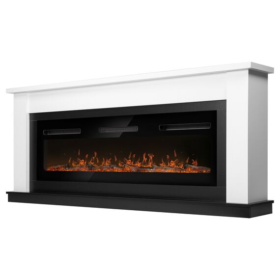 Фото Каминокомплект: Очаг Electrolux Infinity EFP/P-1600ULS N, портал Canto Long белый, черный  — купить в Москве