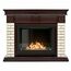 Фото Каминокомплект: Биокамин Firelight BFP/P-2520, портал Bricks 25 камень бежевый, шпон темный дуб  — купить в Москве