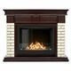 Фото Каминокомплект: Биокамин Firelight BFP/P-2520, портал Bricks 25 камень бежевый, шпон темный дуб  — купить в Москве